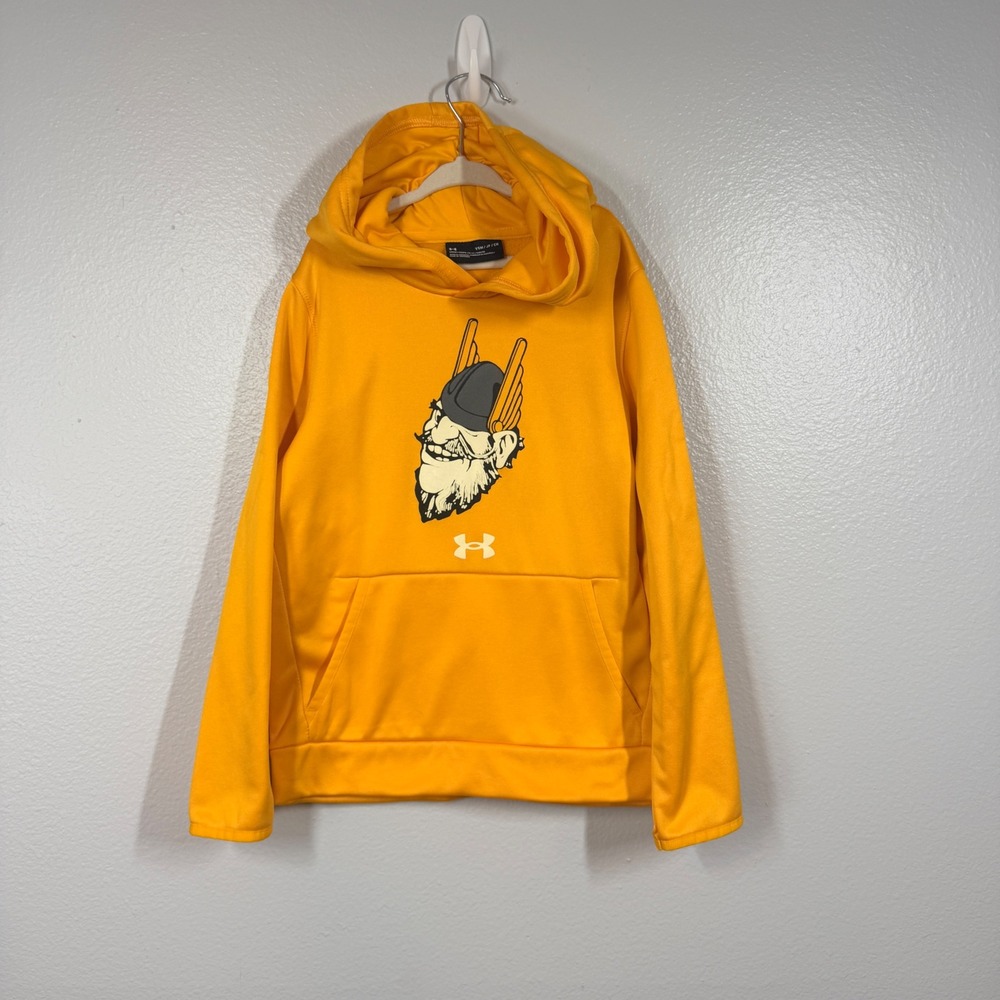 UofI IDAHO UA Hoodie Kids Youth Small Yellow Viking Graphic Pullover Fleece